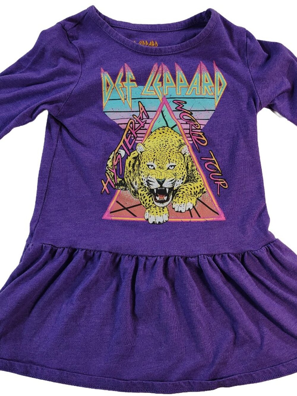 Girl's Rare Purple Size 4T Long Sleeve Def Leppard Hysteria World Tour Dress